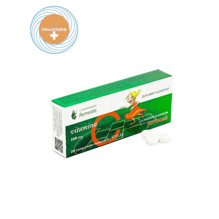 Vitamina C 100mg 2bls x 10 cpr (portocale)
