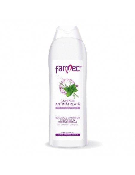 Şampon antimatreață Busuioc & Cimbrișor 400 ml – Farmec