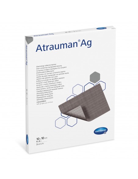 Atrauman Ag 10 × 10 cm – comprese cu unguent neutru și argint, 10 bucăți, Paul Hartmann AG