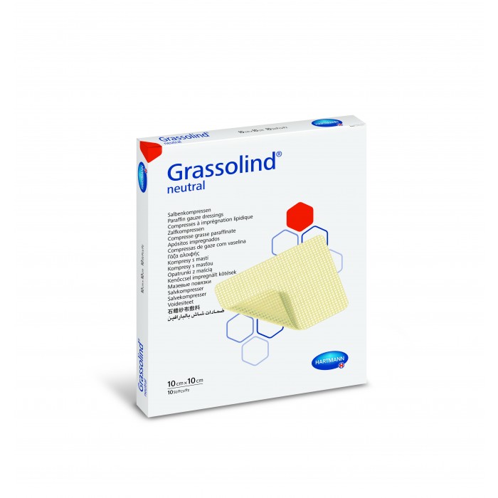 Grassolind neutral 10 x 10 cm comprese impregnate cu unguent, 10 bucati, PAUL HARTMANN AG