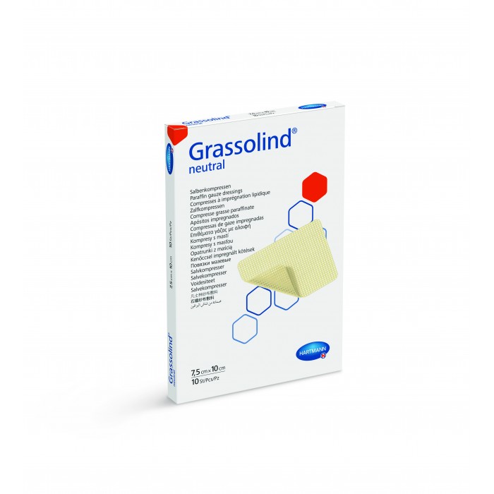 Grassolind neutral 7,5 x 10 cm comprese impregnate cu unguent, 10 bucati, PAUL HARTMANN AG