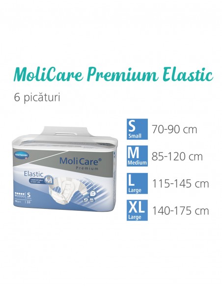 MoliCare Premium Elastic 6 picături mărime XL – scutece pentru incontinență severă, 14 bucăți, Paul Hartmann AG
