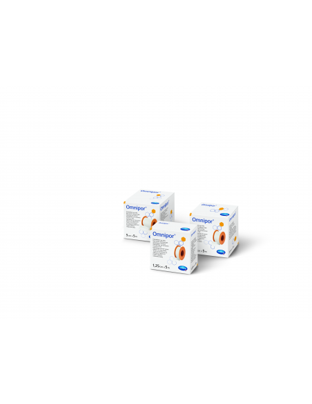 Omnipor 2,5 cm × 5 m – plasture pentru fixare pe suport de hârtie, 1 bucată, Paul Hartmann AG