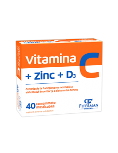 Vitamina C + Zn + D3 40 comprimate masticabile – Fiterman