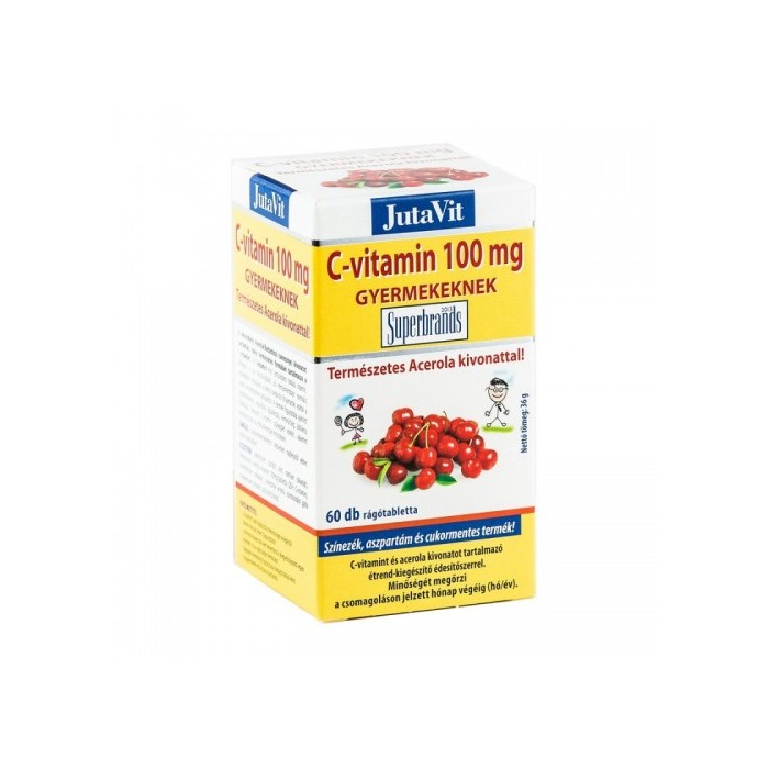 Vitamina C 100% naturala cu acerola pt.copii 100mg, 60 comprimate, Juvapharma