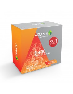 Pachet 1+1 Vitamina E-400 UI naturala, 2x30 capsule, Adams