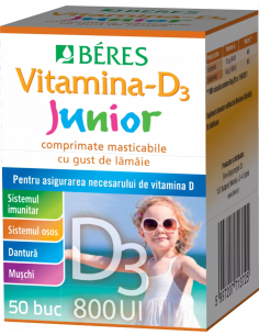 Vitamina D3 Junior 800 UI – 50 comprimate masticabile...