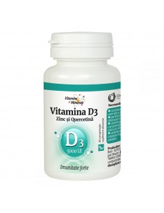Vitamina D3 (5000UI), Zinc si Quercitina, 30 de...