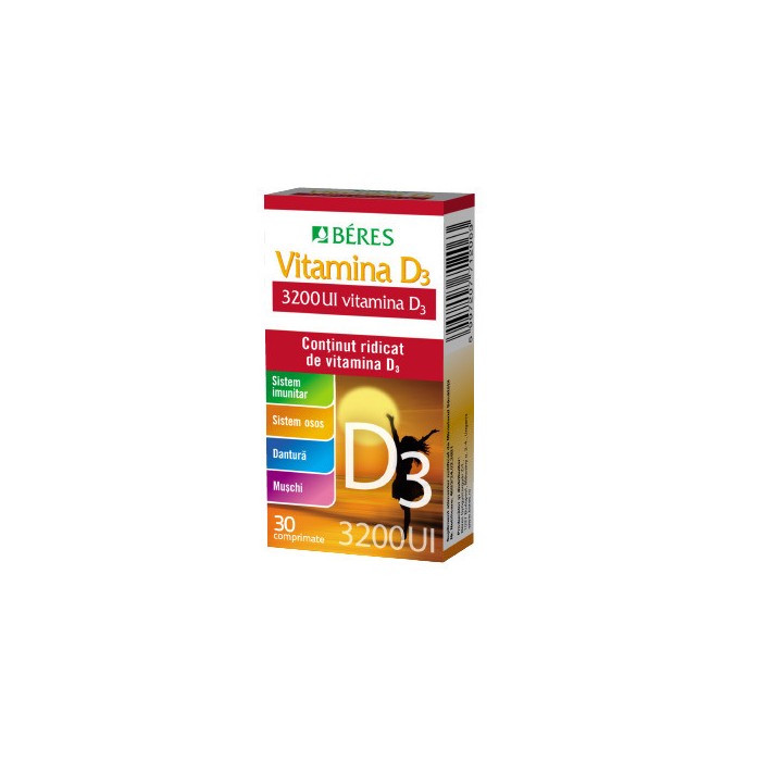 Vitamina D3 3200 UI, 30 comprimate, Beres