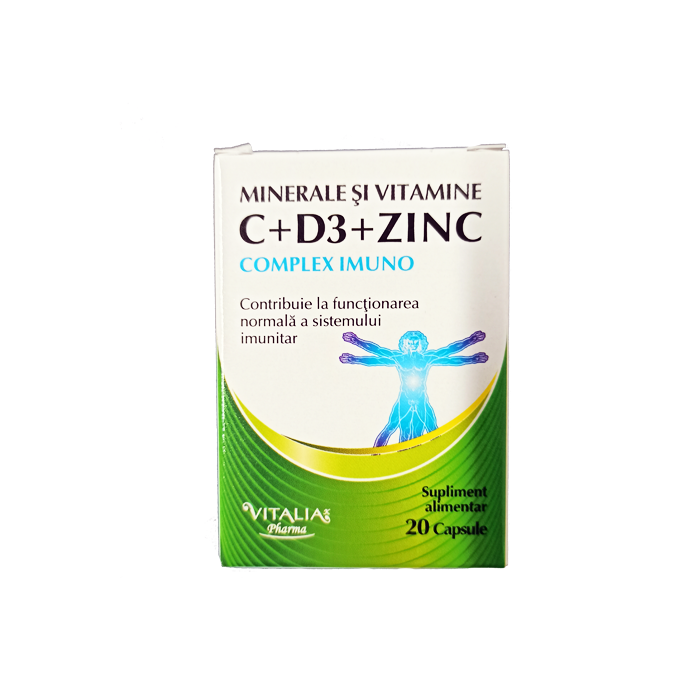 Vitamina C, D3 si Zn, 20 de capsule, Vitalia Pharma