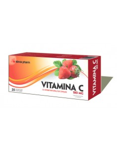 Vitamina c capsuni 180mg x 20 cp masticabile