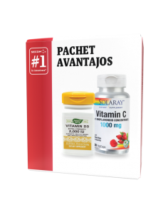 Pachet Solaray Vitamin C 1000 mg + Nature’s Way Vitamin...