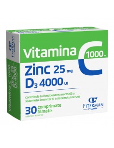 Vitamina C 1000 mg + Zinc 25 mg + D3 4000 UI – 30...