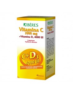 Vitamina c 1000mg  vit d3 4000ui x 40cp film