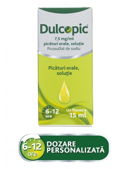 Dulcopic 7,5mg/ml, picaturi orale, 15 ml, Sanofi, Sanofi Romania S.R.L. - Romania