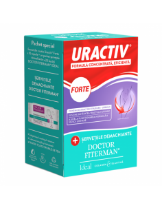 Uractiv forte x 10 cps  servetele demachiante x 20 buc