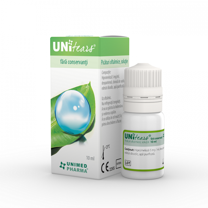 Unitears 5mg/ml picaturi oftalmice, 10ml, Unimed Pharma