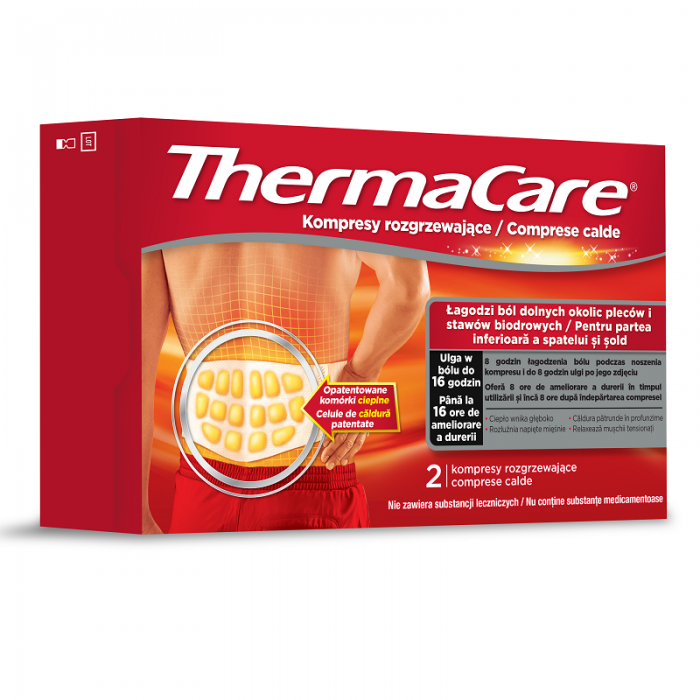 ThermaCare comprese calde pt partea inferioara a spatelui si sold, 2 bucati, Angelini Pharma
