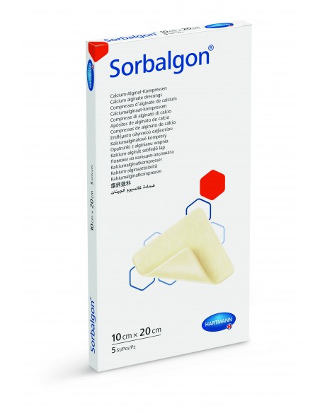Sorbalgon 10 × 20 cm – pansament din alginat de calciu, 5 bucăți, Paul Hartmann AG