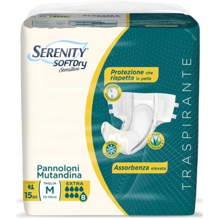 Serenity scutece pentru adulti soft dry extra M x 15 buc