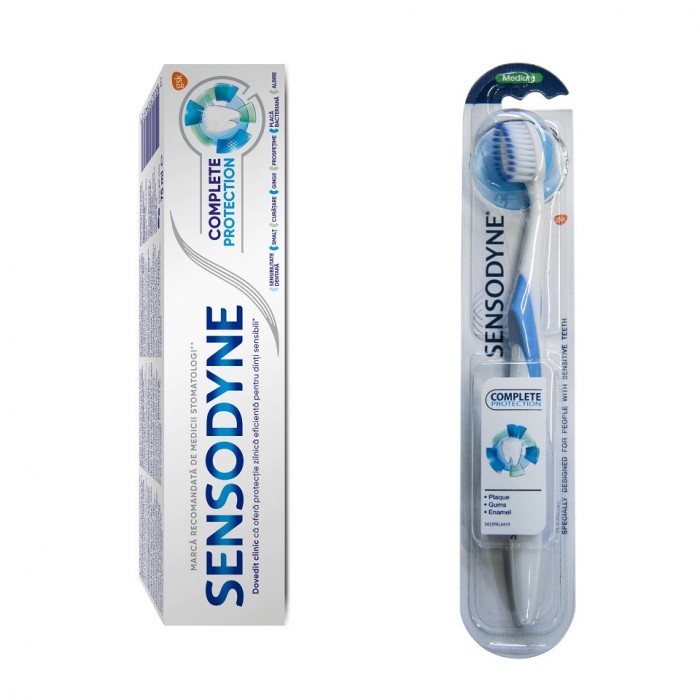 Sensodyne Pasta dinti complete protection, 75 ml  perie dinti complete protection medium