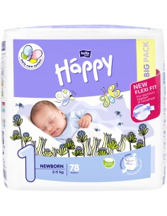 Scutece Happy Big Newborn (2-5kg) x 78 buc