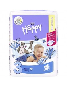Scutece Happy Big Midi nr 3 (5-9kg) x 72 buc