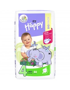 Scutece Happy Big Maxi Nr.4 (8-18kg) x 66 buc