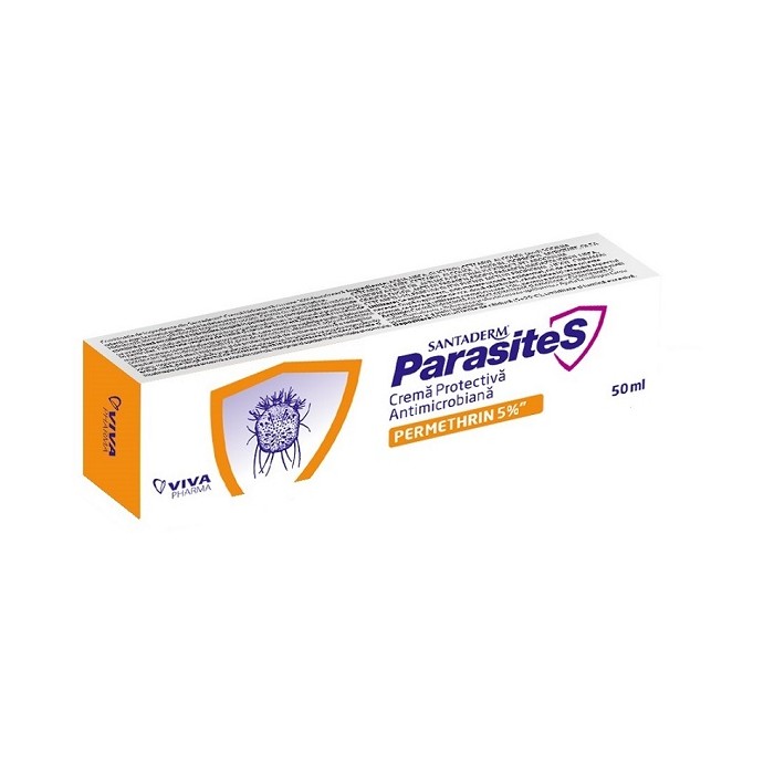 Santaderm parasites crema protectiva antimicrobiana cu permetrina 5% x 50 ml