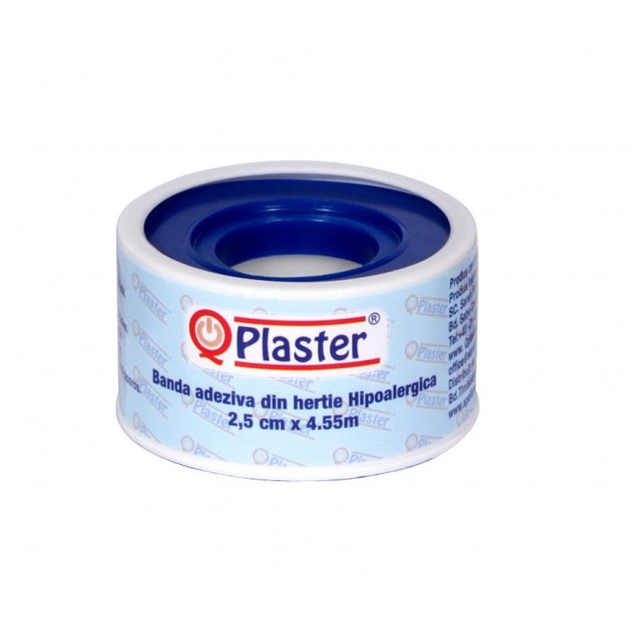 Qplaster leucoplast de hartie, 2.5cm x 5m, Sarah Farm