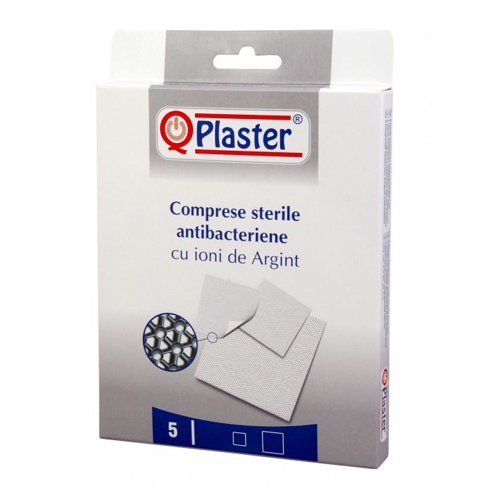 Qplaster comprese sterile antibacteriene cu ioni de argint  x 5 buc