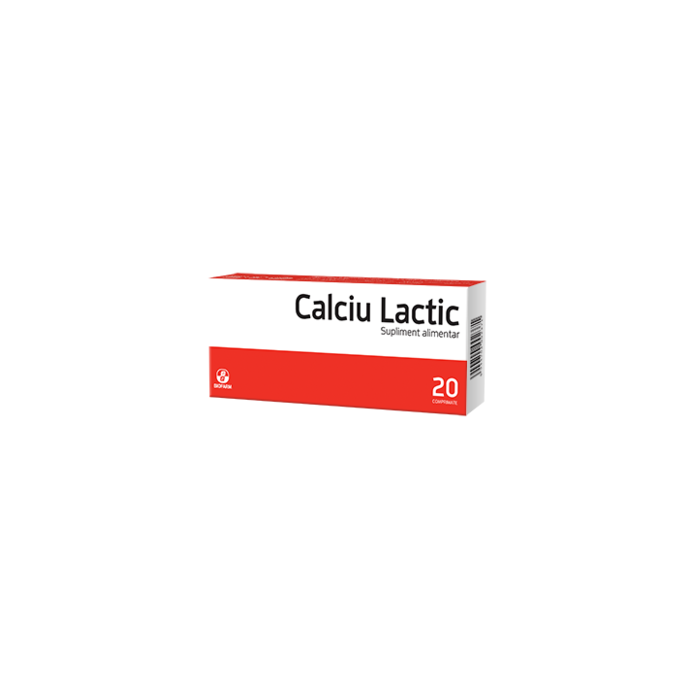 Calciu Lactic, 20 cpr, Biofarm