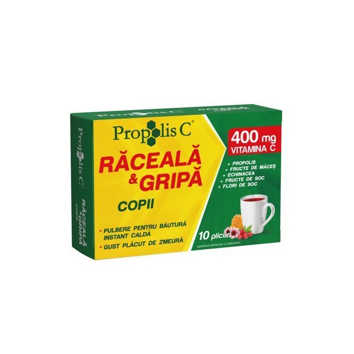 Propolis C raceala si gripa copii, 10 plicuri, Fiterman