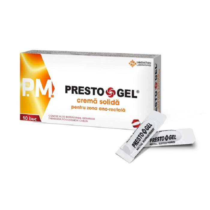 Prestogel crema solida x 10 supozitoare