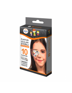 Plasturi oculari sterili cu desene – copii, 10 buc – Minut