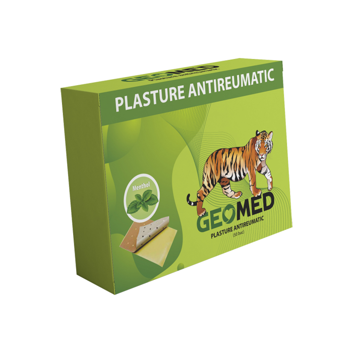 Plasture antireumatic cu mentol, dimensiune 12 cm x 18 cm, Geomed