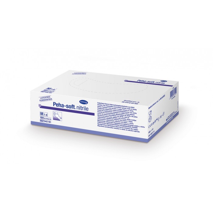 Peha-soft nitrile manusi nepudrate albastre marime M, 100 bucati, PAUL HARTMANN AG