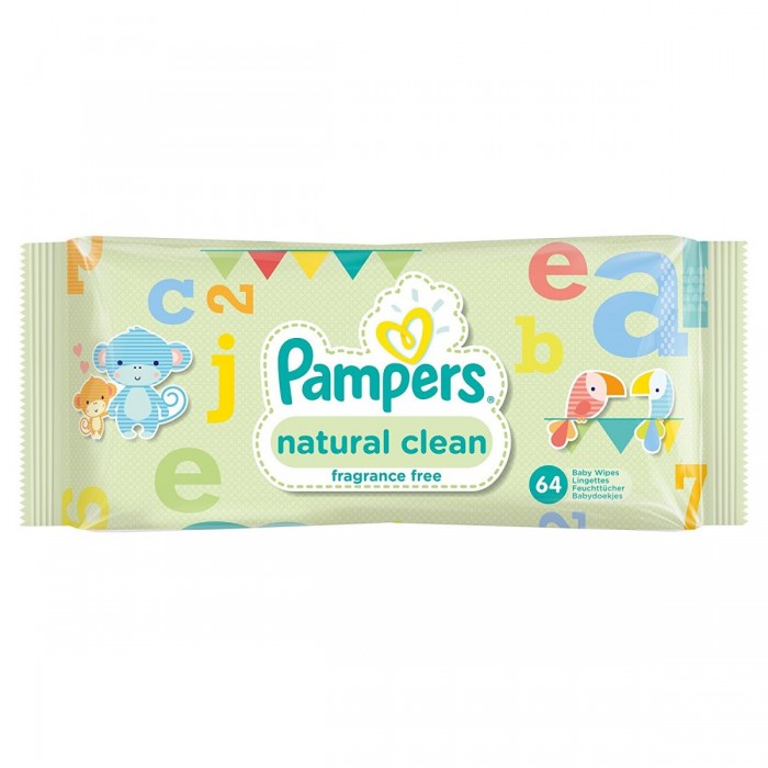 Pampers servetele umede natural clean x 64 buc