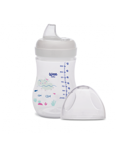 Pahar din plastic cu tetina rotunda si accesoriu pentru...