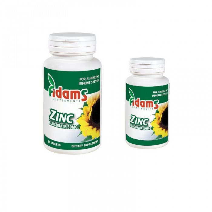 Pachet Zinc 25 mg, 60 de capsule  30 de capsule gratuit, Adams