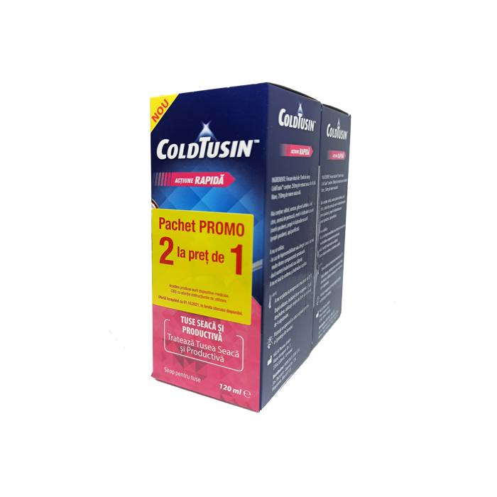 Pachet special Sirop Coldtusin, 120 ml, 2 la pret de 1, Omega Pharma