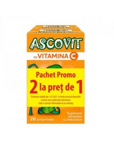 Pachet 11 Ascovit 100mg, aroma de piersica, 20 de...
