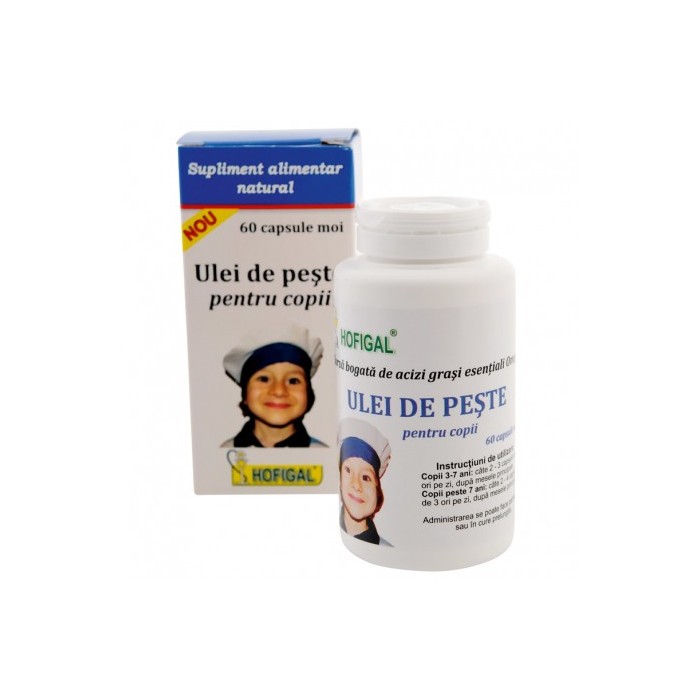 Omega 3 si omega 6 vegetal pentru copii inteligenti x 60 cps