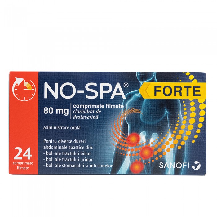 No-Spa Forte 80mg 1bl x 24 cpr filmate, Sanofi Romania S.R.L. - Romania