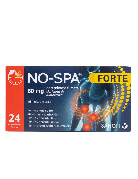 No-Spa Forte 80mg 1bl x 24 cpr filmate, Sanofi Romania S.R.L. - Romania
