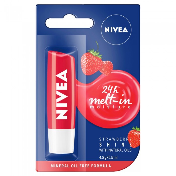 Nivea lipcare fuity shine strawberry, 4.8g, Beiersdorf medical