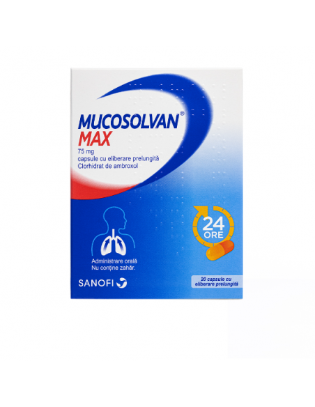 Mucosolvan Max 75mg 20cps.el.p W63946002, Sanofi Romania S.R.L. - Romania