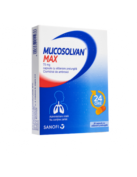 Mucosolvan Max 75mg 20cps.el.p W63946002, Sanofi Romania S.R.L. - Romania