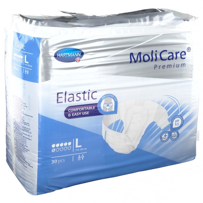Molicare premium elastic 6 picaturi marime L - scutece pt incontinenta severa, 30 bucati, PAUL HARTMANN AG