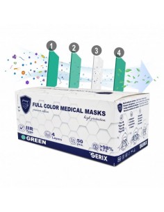 Masca medicala 4 straturi tip IIR verde, 50 buc